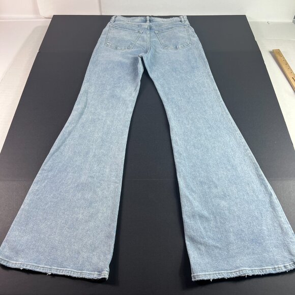 Abercrombie Fitch Jeans Women 29x33* Flare High Rise Blue Stretch Denim Tag 28 L - Picture 9 of 16